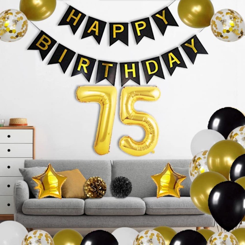 R G ACCESORIES 75th birthday decoration balloon and banner set 30pcs for 75th/7th/5th birthday Price in India - Buy R G ACCESORIES 75th birthday decoration balloon and banner set 30pcs for 75th/7th/5th